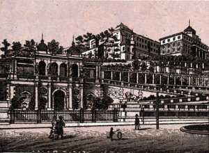 匈牙利布达佩斯："世界168景 "中的Bourgbazar（Burghbazaar）景观 无日期（19世纪末）。 作者 未知艺术家