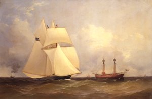 坎布里亚在大西洋赛后经过桑迪·胡克（Sandy Hook），1870年 作者 不明