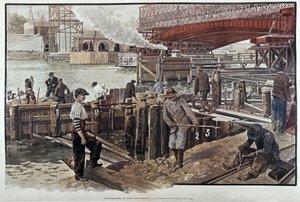 亚历山大三世大桥施工现场--载于《小报》1899年5月 作者 未知艺术家