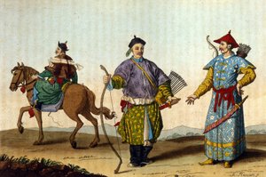 不同时代的中国军事官兵——J.费拉里奥编着的《古代与现代服饰》》。 米兰 作者 未知艺术家