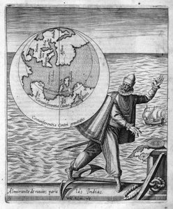 克里斯托弗-哥伦布（Cristoforo Colombo）--载于Philoponus Honorius的《Nova Tipus Transacto Navigatio Novi Orbi》中 作者 未知艺术家