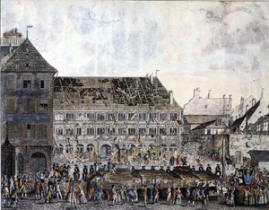 1789年7月21日，攀爬和抢劫斯特拉斯堡的市政厅（市政厅）。 作者 未知艺术家