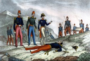 征服阿尔及利亚。丹瑞蒙将军在攻占君士坦丁期间死亡。1837年10月13日。载于Léon Galibert的《L