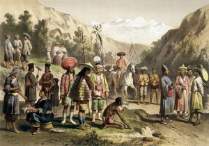 华南地区塔里王国的服装。1866-1868年印度支那勘探航行图集》，F. Garnier编辑。 作者 未知艺术家