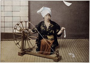 19 世纪末日本的棉纺机 作者 未知艺术家