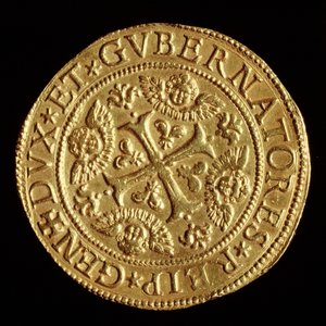 货币：4 ECU 黄金。 1652 年 Banca Carige 钱币收藏 作者 未知艺术家