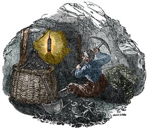 戴维灯1815年汉弗莱-戴维（1778-1829）。1834年的雕刻作品。 作者 未知艺术家
