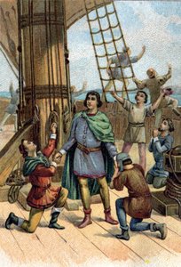 1492年克里斯托弗-哥伦布（Cristoforo Colombo）发现美洲。 作者 未知艺术家
