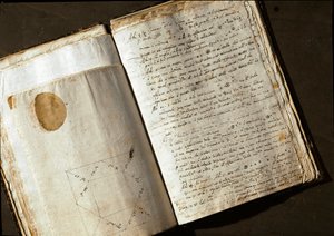 “Medicea Sidera”或Pianeti Medicei (Planetes mediceennes) 的双页，由意大利天文学家和物理学家伽利略·伽利莱 (Galileo Galilei dit Galilee) (1564-1642) 为 Cosimo de Medicis (Cosimo II de 