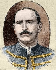 德雷福斯案：阿尔弗雷德-德雷福斯（1859-1935）在1899年雷恩审判期间被贬后的画像。 作者 未知艺术家
