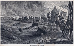 1755 年 11 月 1 日从里斯本到葡萄牙的地震 作者 未知艺术家