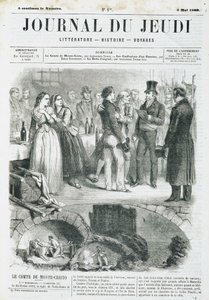 基督山伯爵埃德蒙·唐泰斯 (Monte Cristo) 于 1860 年 3 月 5 日在“Le Journal du Thursday”中举办招待会 作者 未知艺术家