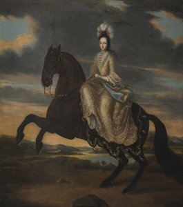 Edwige Sophie de Suede - 无名瑞典女王荷尔斯泰因-戈托普 (1681-1708) 公爵夫人海德维格·索菲亚 (Hedvig Sophia) 的肖像。 布面油画 作者 未知艺术家
