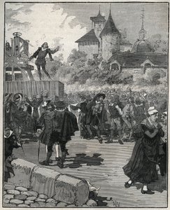 1616年尼古拉-布里奥特（法国皇家雕刻师）（1579-1646）的机械造币经验。1885年阿道夫-比塔尔（Adolphe BITARD）在 "Les arts et metiers illustrstres "中的版画。 作者 Unknown artist