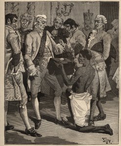著名的钻石：1809年赠送给巴西皇帝，葡萄牙的若昂六世（约翰六世被称为克莱门特）（1767-1826）的 "奇迹的奇迹"。1885年阿道夫-比塔尔（Adolphe BITARD）的 "艺术与测量图解 "中的雕版画。 作者 Unknown artist