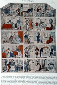 Five floors showing the different social classes under the second empire. Illustration represented as a cross section of a Parisian building. 作者 未知艺术家