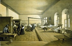 弗洛伦斯-南丁格尔（1820 - 1910）1855年左右在土耳其斯库塔里的一家医院里。 作者 未知艺术家