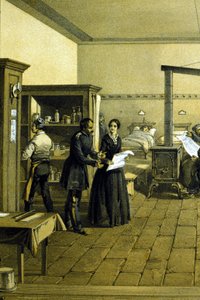 Florence Nightingale (1820 - 1910) in a hospital in Scutari in Turkey circa 1855 - Detail of CHD3641 作者 未知艺术家