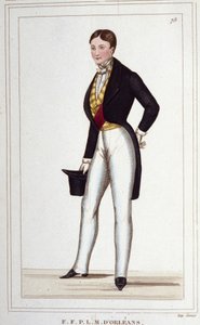 弗朗索瓦-费迪南-菲利普-奥尔良，儒安维尔王子和法国海军上将（1818-1900）。1830年的雕版画。 作者 未知艺术家