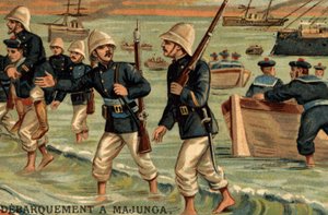 法国军队于1895年在马达加斯加的Majunga登陆 作者 未知艺术家