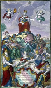 塞特·乔治·马陶斯 (Seutter Georges Mattaus) 的“新地图集”卷首画 作者 未知艺术家