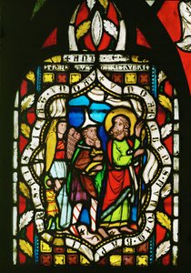 上帝带领以色列子民穿越红海（彩色玻璃） 作者 未知艺术家