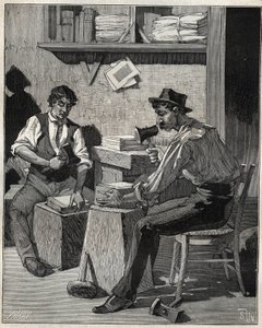 黄金打手。雕刻于1885年的 "Les arts et metiers illustrstres"，作者是Adolphe BITARD。 作者 未知艺术家