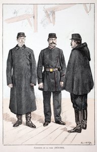 和平监护人（1873-1894）。彩色蚀刻画，用于为路易-勒平（1846-1933）主持出版的《和平卫士部队史》一书作插图，作者是阿尔弗雷德-雷伊（1864-）和路易-费隆。 作者 未知艺术家
