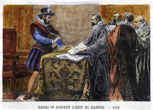 亨利四世 (1553 - 1610) 于 1598 年签署了《南特编辑》。 作者 未知艺术家