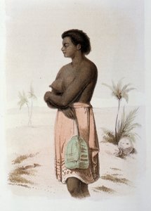 土著汤加大洋洲 - 在 Skogman Carl Johan Alfred 编着的“第一次瑞典环游”中。 斯德哥尔摩，阿道夫·邦尼尔 作者 未知艺术家