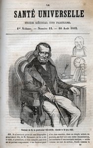 Joseph Claude Anthelme Recamier (1774-1852), 法国外科医生--刻在 "La Sante Universelle - Guide Medical des Familles "1852中的图画 作者 未知艺术家