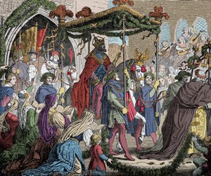 卡尔四世于 1365 年进入阿维尼翁 - 卢森堡的查理四世（1316-1378），罗马皇帝于 1365 年进入阿维尼翁 - 作者 未知艺术家