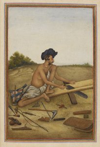 Khati 或 Tarkhan，旁遮普的木匠种姓。 锯木板的人。 作者 未知艺术家
