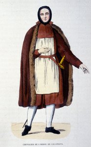 Knight of the Order of Calatrava. A group of religious and knights defended the city of Calatrava in Spain against the Castilians in 1145 and 1158. The order was attached to the Crown of Spain in 1523 with the king as grand master. Engraving of the 19th ce 作者 未知艺术家