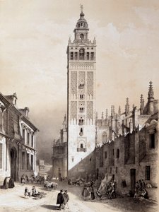 La Giralda，塞维利亚，“西班牙著名景点和纪念碑的艺术和纪念性西班牙”，Don Genaro Perez De Villa 作者 未知艺术家