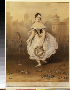 La ballerine italienne Fanny (Francesca) Cerrito (1817-1909)（芭蕾舞演员范妮-瑟里托）。新古典主义 19 世纪。国家戏剧和音乐艺术博物馆，圣彼得堡。 作者 未知艺术家