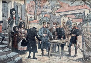 Les Alsace, mars 1918 (German officers campaigning in Alsace, march 1918) 插图摘自 "Le pelerin" 10/03/1918 Collection privee Â 作者 未知艺术家