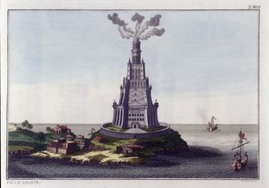 Lighthouse of Alexandria. Engraving from the beginning of the 19th century. 作者 未知艺术家