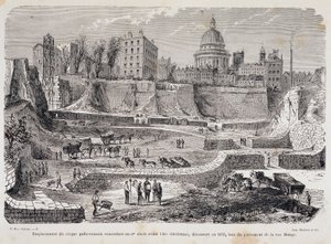 公元 3 世纪之前的高卢罗马马戏团所在地，于 1870 年在蒙日街钻探期间发现 作者 未知艺术家
