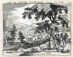 Loth separates from Abraham - Bible, engraving 作者 未知艺术家