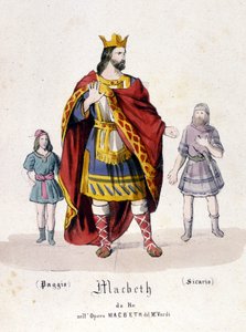 朱塞佩·威尔第 (1813 - 1901) 改编自威廉·莎士比亚的同名歌剧中的麦克白角色。 1847. 雕刻。 作者 未知艺术家