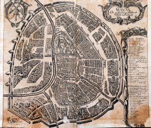 17世纪俄罗斯莫斯科市的地图。巴黎，B.N. 作者 未知艺术家