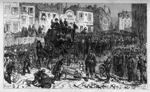 1871年3月：维克多之子查尔斯-雨果的葬礼--《可怕的一年》中的雕刻 - 1871年3月：维克多之子查尔斯-雨果（1826-1871）的葬礼--维克多-雨果的《可怕的一年》中的雕刻 - 1874 - 作者 未知艺术家