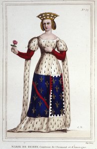 玛丽·德·贝里 (1367-1434)。 克莱蒙和奥弗涅伯爵夫人。 作者 未知艺术家
