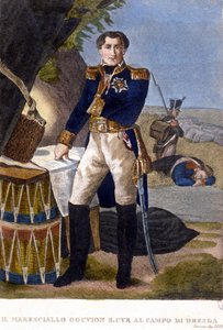 Laurent Marquis de Gouvion Saint Cyr 元帅 (1764 年至 1830 年) 在 1813 年的德累斯顿战役中。 雕刻 19 世纪 作者 未知艺术家