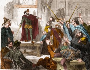 1588年十六（16）委员会会议（巴黎十六区代表理事会）联盟期间在巴黎成立的叛乱委员会。 作者 未知艺术家