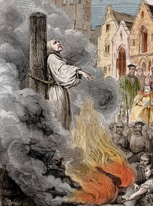 米歇尔-塞尔维（Michel de Villanueva）（1511-1553）奉加尔文之命在日内瓦被活活烧死。 作者 未知艺术家