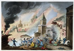 莫斯科火灾，1812 年 9 月 - 在“拿破仑战争”中，萨瑟兰，杜堡，伦敦 作者 未知艺术家