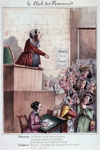 1848 年革命期间的 Mouffetard 街妇女俱乐部 作者 未知艺术家