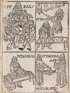 Musical theories of Pythagoras. Page taken from Theorica Musicae by Franchino Gaffurio 作者 未知艺术家